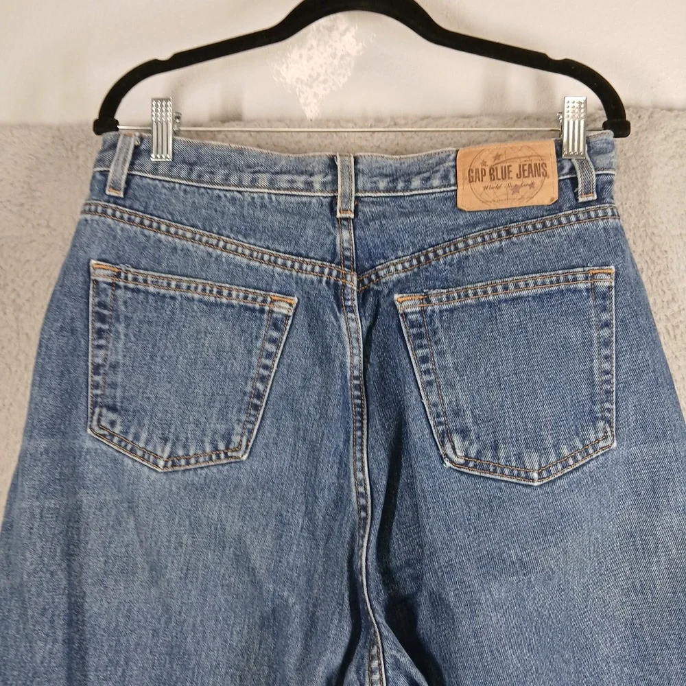 Vintage 90s GAP Reverse‎ Fit High Waisted Tapered Mom Jeans Regular Medium Wash